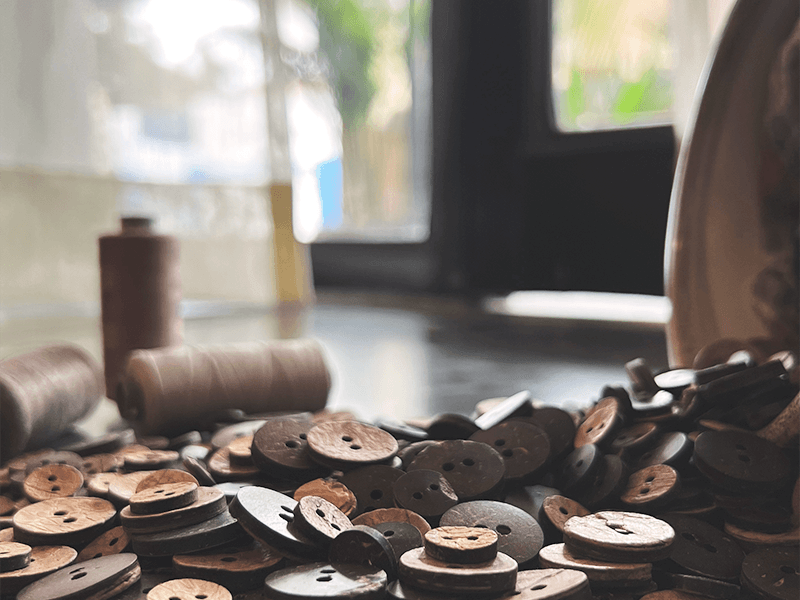 Boutons en noix de coco